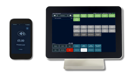 Food truck using TapaPOS with handheld TapaGo device for order tracking and card payments