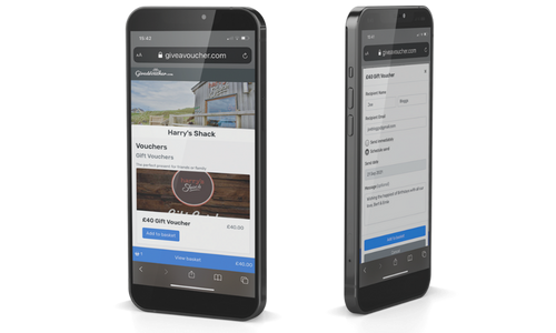 GiveaVoucher dashboard showing voucher setup and sales analytics