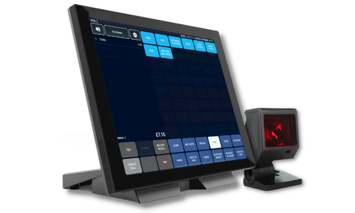 Retail till with barcode scanner and scale integration running TapaPOS