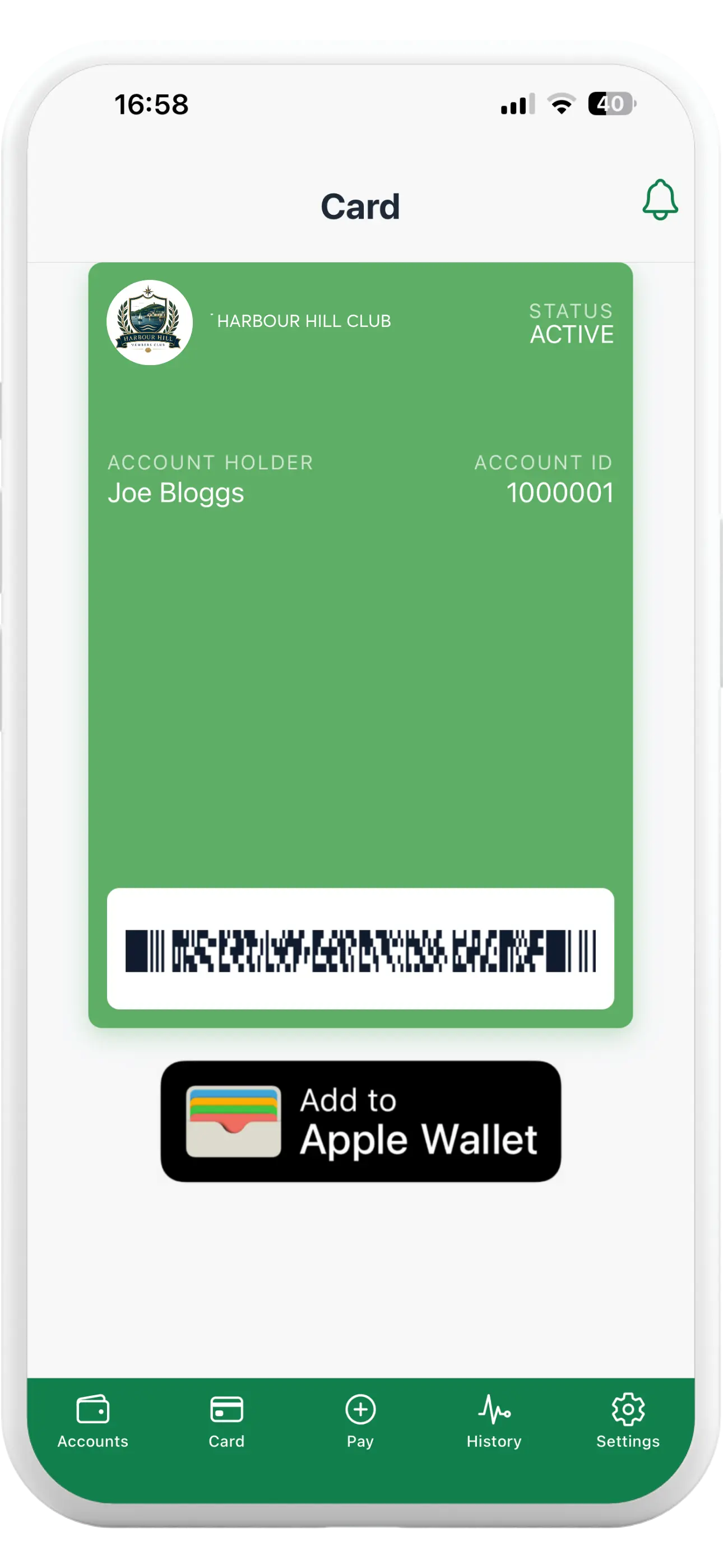 Tapa Membership App private members club digital member card with Apple Wallet option