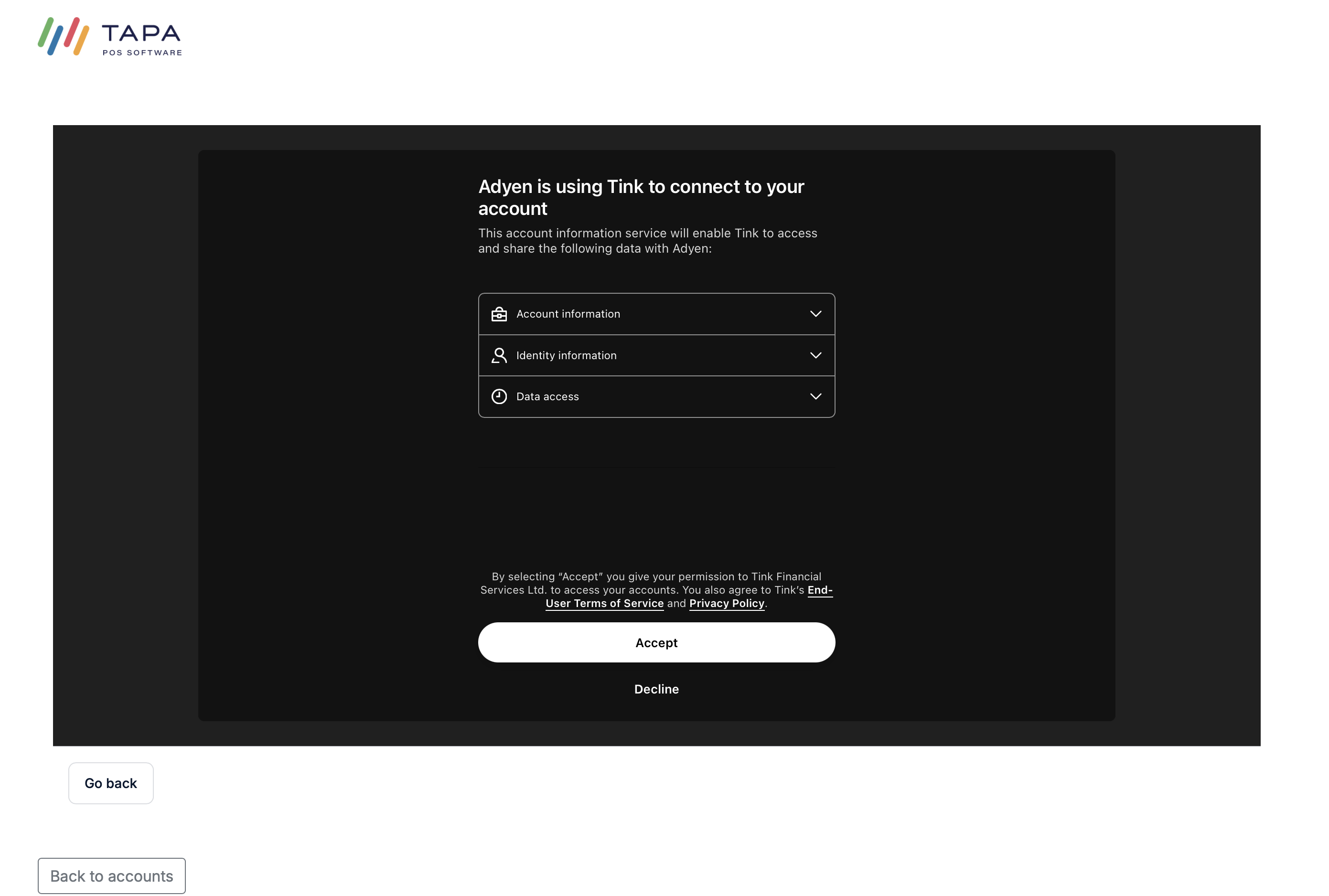 QR code screen prompting the customer to continue bank verification on a mobile device.