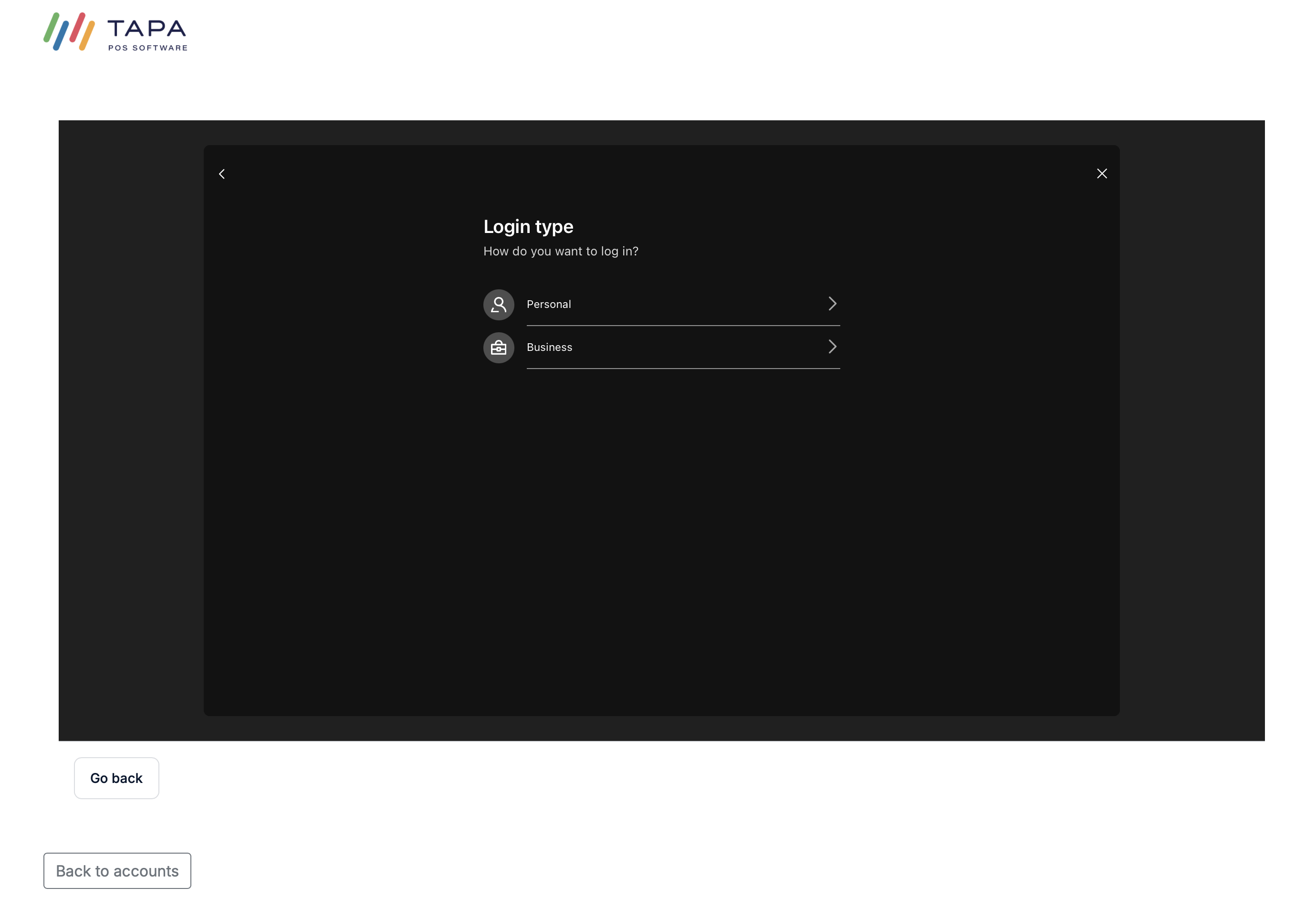 Bank selection screen for instant bank verification.